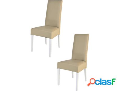 Conjunto de 2 Sillas T M C S Luisa (Blanco y Lino - 99x46x55