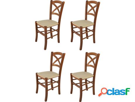 Conjunto de 4 Sillas T M C S Cross 332NO-110-NL021 (Marrón