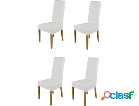 Conjunto de 4 Sillas T M C S Luisa (Marrón Roble y Blanco -