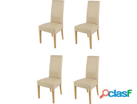 Conjunto de 4 Sillas T M C S Luisa (Marrón Roble y Lino -