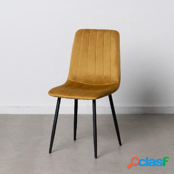 Conjunto de 4 sillas dorado de terciopelo 55x44x88cm