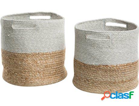 Conjunto de Cajas Naulla (Beije - Algodón -35x35x34 cm)