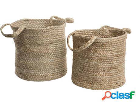 Conjunto de Cestas Kaella (Beije - Yute -34x34x33 cm)