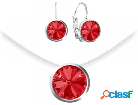 Conjuntos SC_CRYSTAL Cristales (bañado a rodio - Rojo - 38