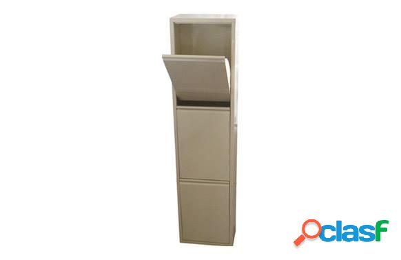 Contenedor de reciclaje 3 departamentos Goro Gris