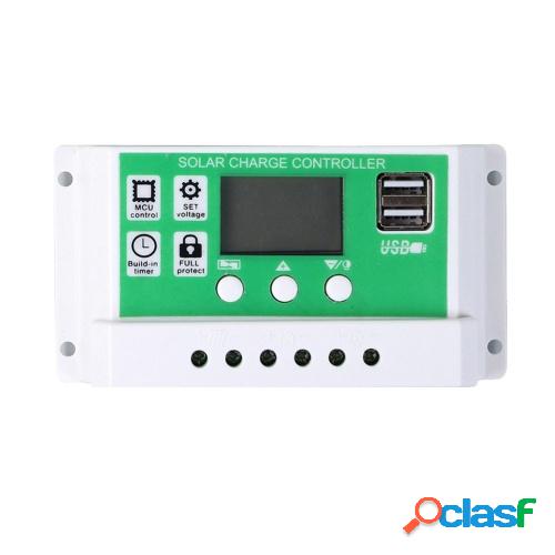 Controlador de carga solar 30A 12/24V PWM Controlador de