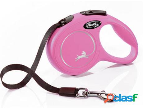 Correa para Perros FLEXI Longitud Ajustable (Rosa - 5m -