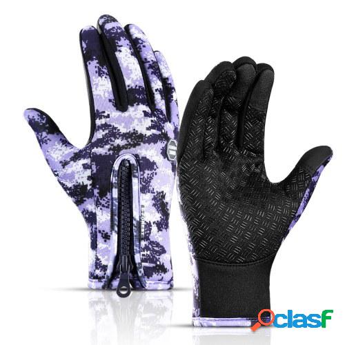 Cremallera Guantes de invierno para correr para hombres