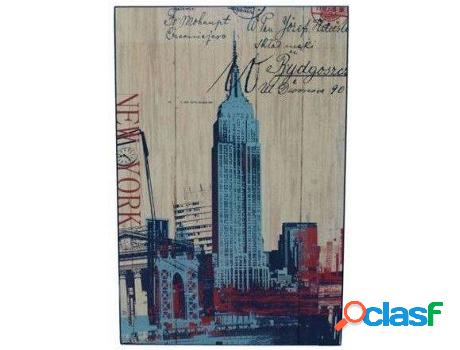 Cuadro HOGAR Y MÁS Madera Edificio New York (58 x 87 cm)
