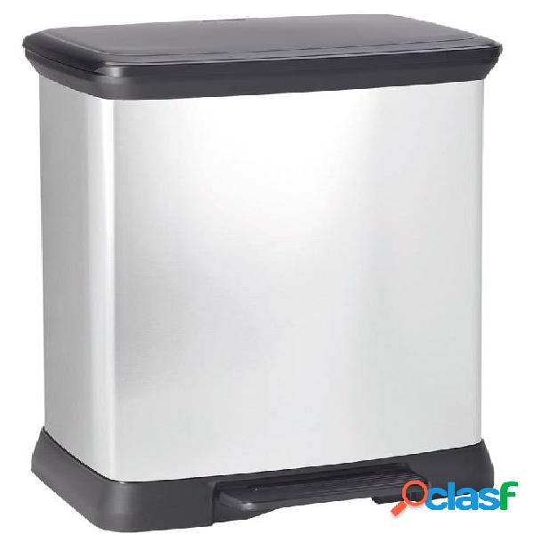 Cubo de basura 50L Curver Deco Bin Metalizado