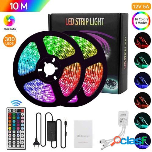 DC 12V / 5A Kit de luces de tira LED 5050 RGB 300 tiras de