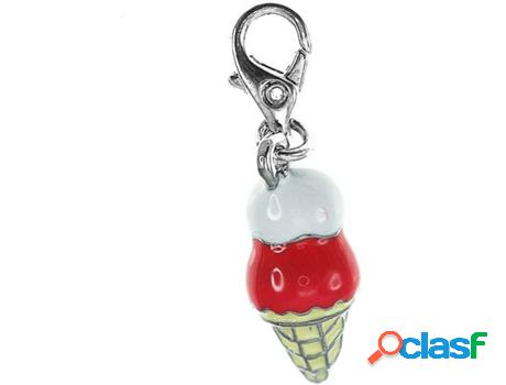 Dije SC_CRYSTAL (bañado a rodio - Rojo - 18 mm x 9 mm)