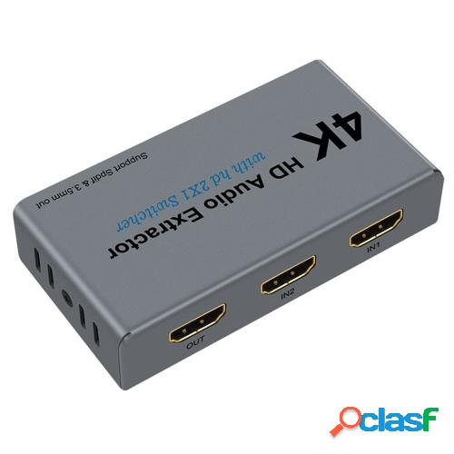 E21 HD Audio Extractor Splitter HD Switch 2 en 1 salida 4K
