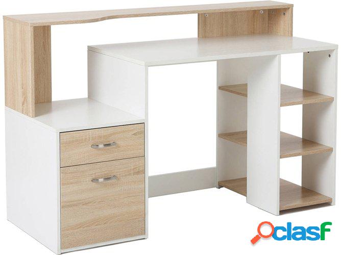 Escritorio HOMCOM 920-026YL (Blanco - 140x55x92cm - MDF)