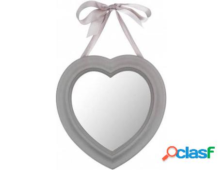 Espejo De Pared HOGAR Y MÁS Corazon Con Cinta (madera mdf