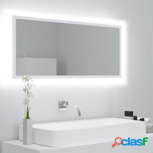 Espejo de baño con LED aglomerado blanco 100x8,5x37 cm