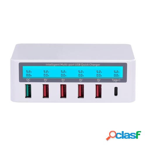 Estación de carga inteligente con 6 puertos LCD Base de