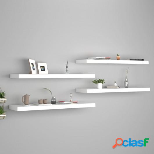 Estantes flotantes pared 4 uds blanco MDF 90x23,5x3,8cm