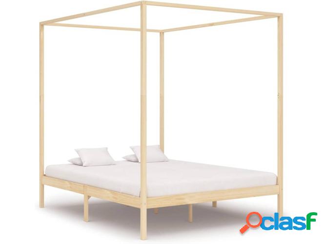 Estructura de Cama VIDAXL con toldo madera pino macizo