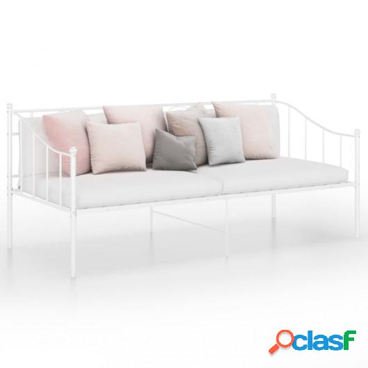 Estructura de sofá cama de metal blanco 90x200 cm