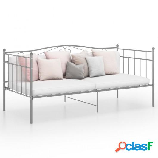 Estructura de sofá cama de metal gris 90x200 cm