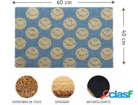 Felpudo HOGAR Y MÁS Happy Fibra De Coco Natural (60x40x1,5)