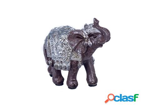 Figura Elefante Negro de Resina 9X8X10cm Figura de Elefante