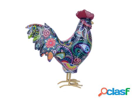 Figura Gallo Negro de Resina 18X6X15cm Figura de Animal