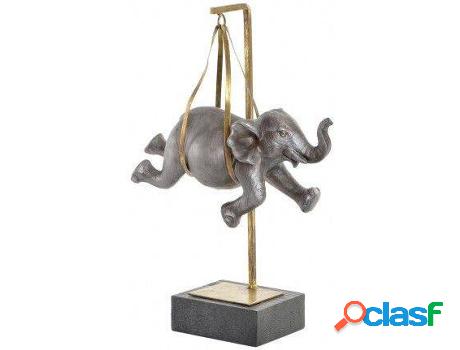 Figura HOGAR Y MÁS Elefante Gri Decorativa De Resina Y