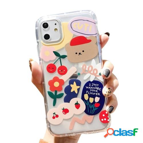 Funda de teléfono de TPU suave transparente con diseño de