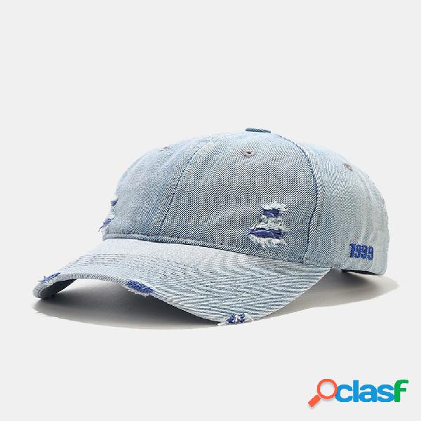 Gorras de béisbol unisex con bordado de borde deshilachado