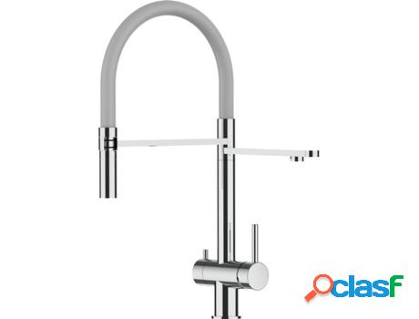 Grifo de cocina VIZIO 3 Vias Tubo Giratória 360° Acero