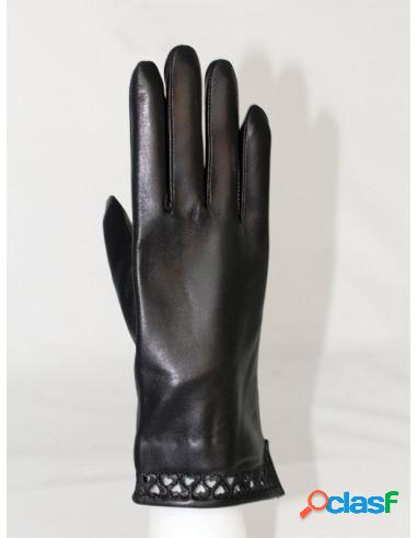 Guantes Mujer Con Troquelado En Forma De Corazón Negro 7,5