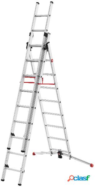 HAILO 9309-507 - Escalera aluminio combinada 3 tramos con