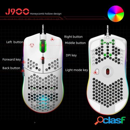 HXSJ J900 Ratón para juegos con cable USB RGB Ratón para