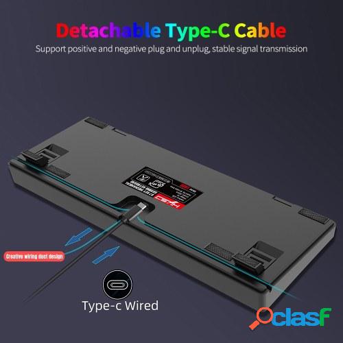 HXSJ L600 87 teclas Teclado mecánico con cable Teclado de