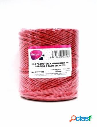 Hilo de paquetería Rafia Rojo Torcido 1 Cabo Vivahogar 2mm