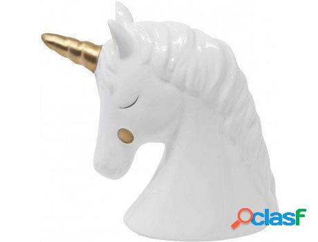 Huchas HOGAR Y MÁS Unicornio Blanco Con Dorado De Para
