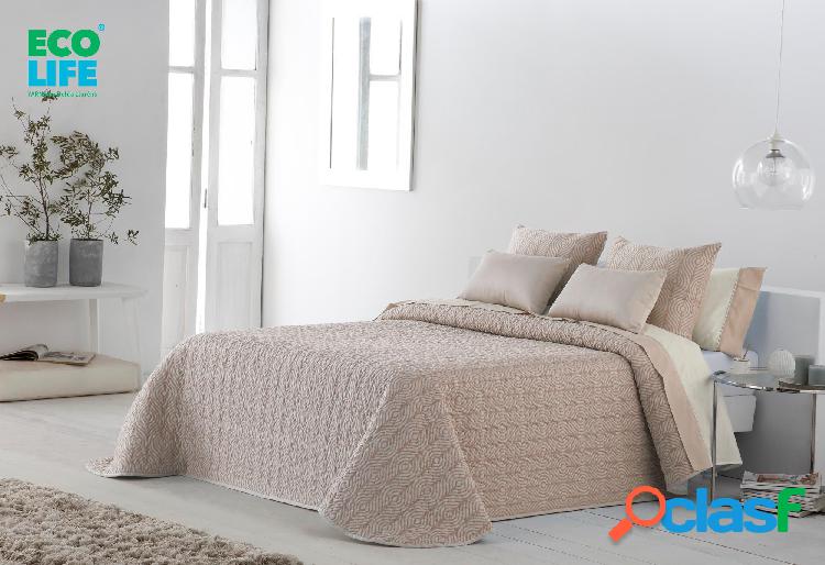 JVR Colcha Bouti Estampada Modelo Kim - Beige / 250 cm