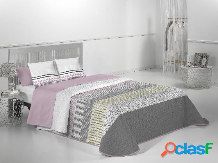 JVR Colcha Bouti Estampada Modelo Mirna - Gris / 180 cm