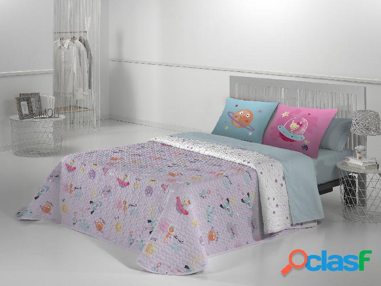 JVR Colcha Bouti Estampada Modelo Planet - Morado / 270 cm