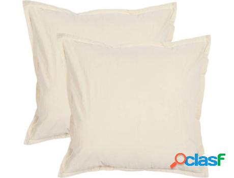 Juego 2 Almohadas MISSUNA Algodón Orgánico Percal (Beis -