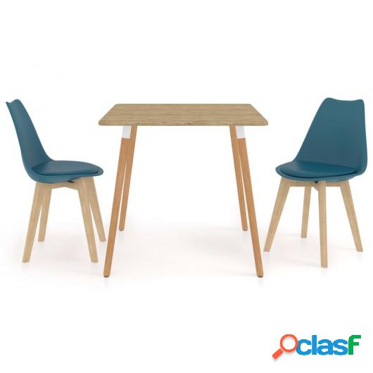 Juego de comedor 3 piezas turquesa