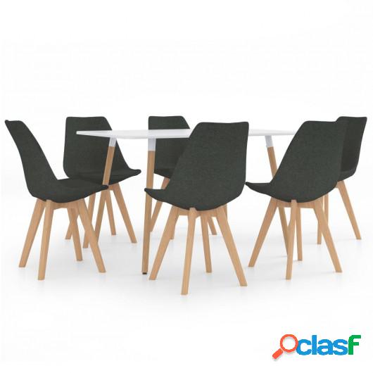 Juego de comedor 7 piezas gris oscuro