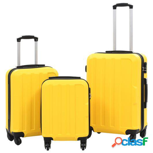 Juego de maletas rígidas con ruedas trolley amarillo ABS