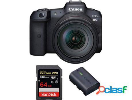 Kit Cámara Mirrorless, Objectivo y Accesorios CANON EOS R5