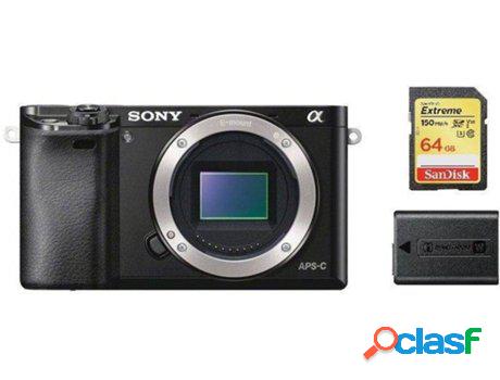 Kit Cámara Mirrorless, Tarjeta SD 64 GB y Batería SONY