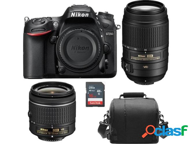 Kit Cámara Réflex NIKON D7200 + AF-P DX 18-55mm F3.5-5.6G