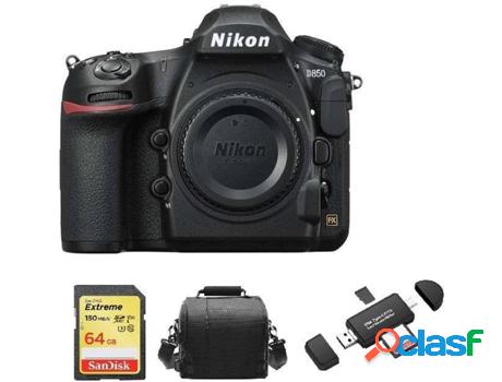 Kit Cámara Réflex NIKON D850 Corpo + Tarjeta SD de 64GB +