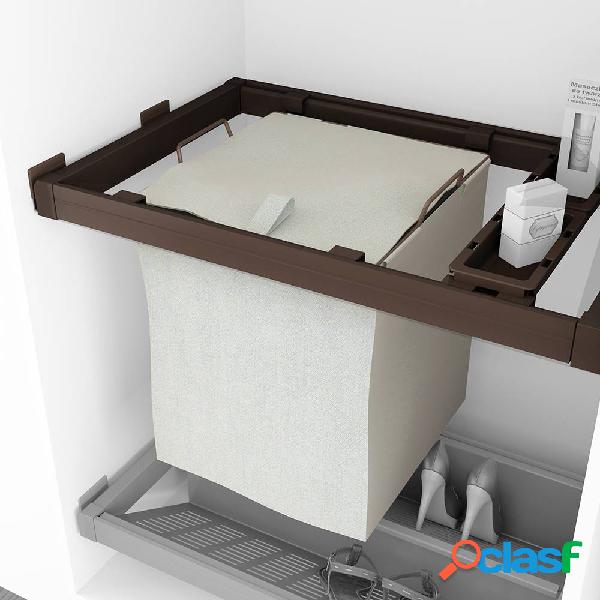 Kit de Cesto ropa y bastidor de guías con bandejas